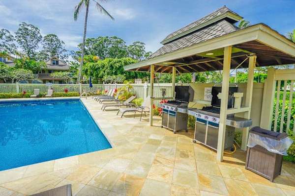 Sandpiper Resort Community Pool with gas grills for your use.