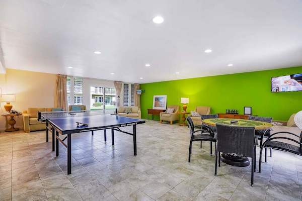 Game room with table tennis for friendly competition