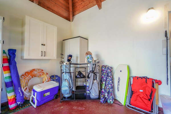  You’re sure to forget the time while lounging on the beach with all your beach relaxation needs provided, from beach mat, chairs, sun tent, and a cooler with wheels.