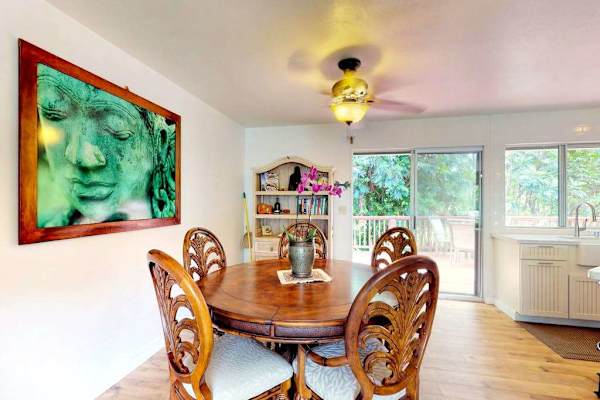 Dining room with seating for five.