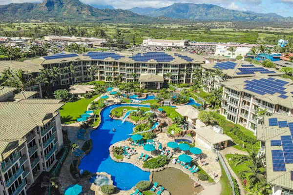 Aerial View of Central Resort Pool Lagoon & Grounds