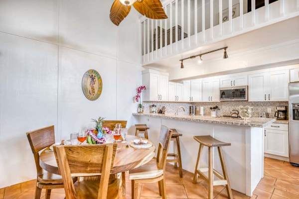Dining Space adjacent to Kitchen Counter & Loft