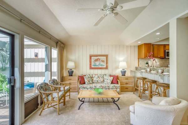 Spacious Living Room with Comfortable Sofa Bed