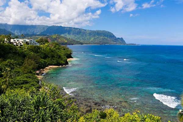 Panoramic view of Kauai's breathtaking coastline