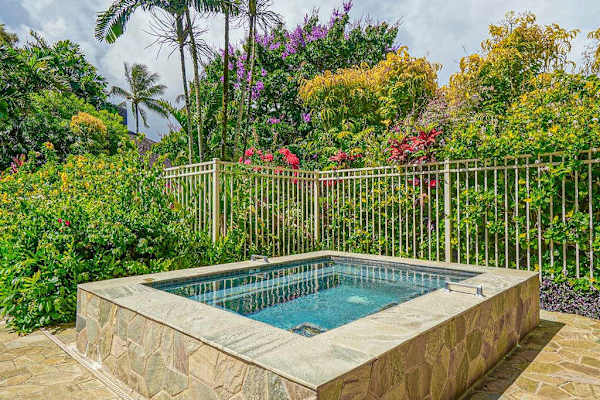 Relaxing hot tub nestled in a lush garden
