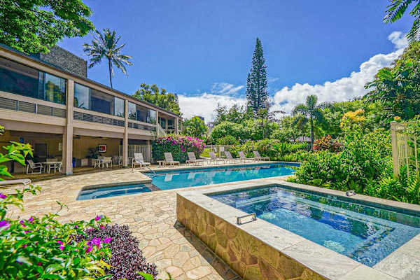 Hot tub beside the resort-style pool