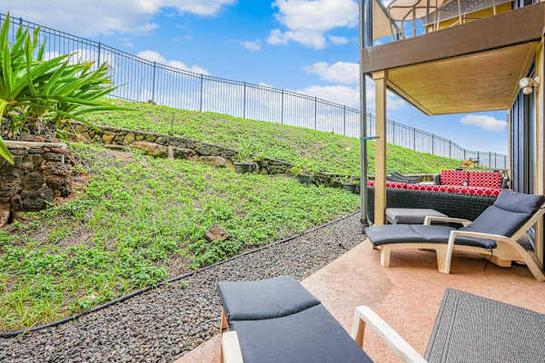Outdoor area along the back of rental 