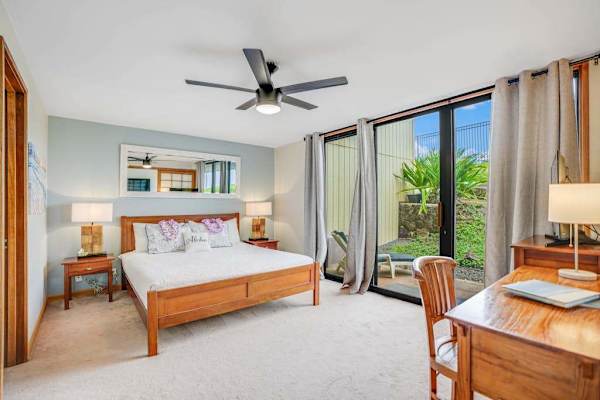 Large bedroom with natural lighting