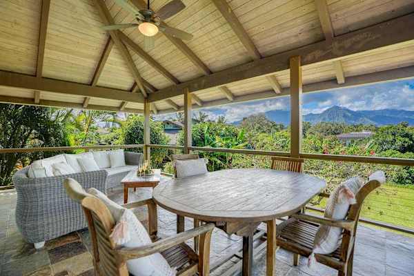 Enjoy meals on the furnished deck while taking in peaceful mountain views.