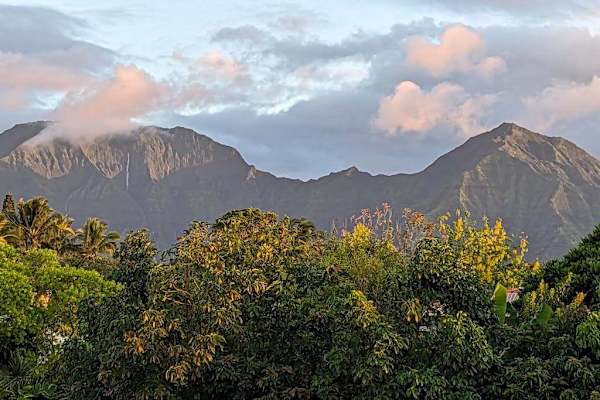 Enjoy lush tropical views framed by the island's beautiful mountains.