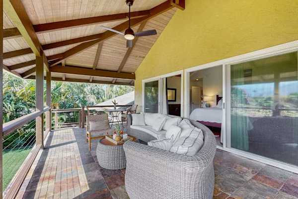 Enjoy meals or just a relaxing evening in,  on the furnished deck while taking in peaceful mountain views.