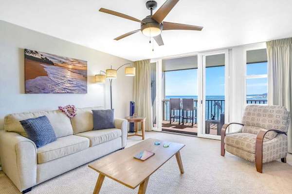 Relaxing Living Room With Ocean Views
