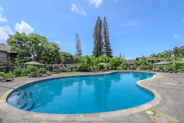 Another view of the sparkling community pool area