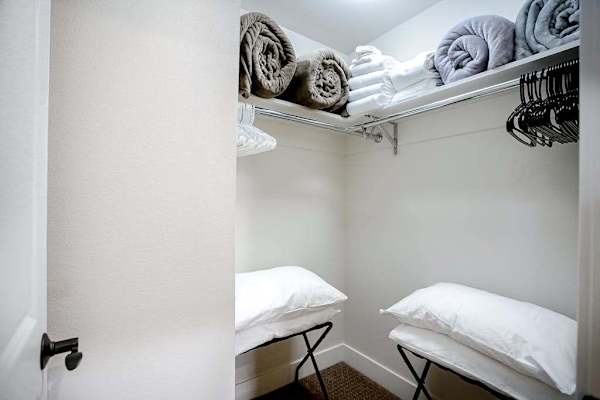 Spacious walk-in closet.