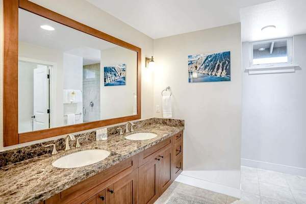 Master bathroom with double sinks