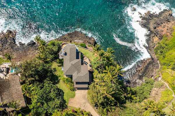 Aerial view of this amazing home.