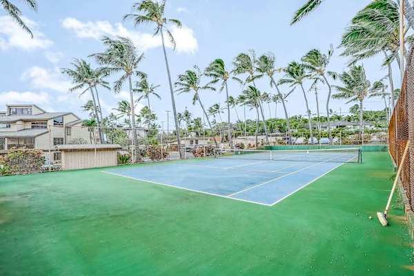 Outdoor tennis court for friendly matches and active fun