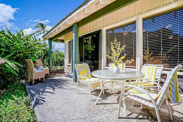 Backyard with outdoor seating for relaxing together