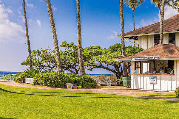 Lush, tropical scenery all around the Kiahuna Plantation Resort.