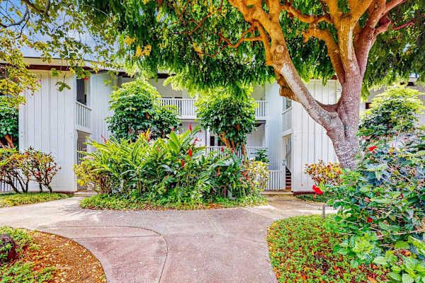 Lush, tropical scenery all around the Kiahuna Plantation Resort.