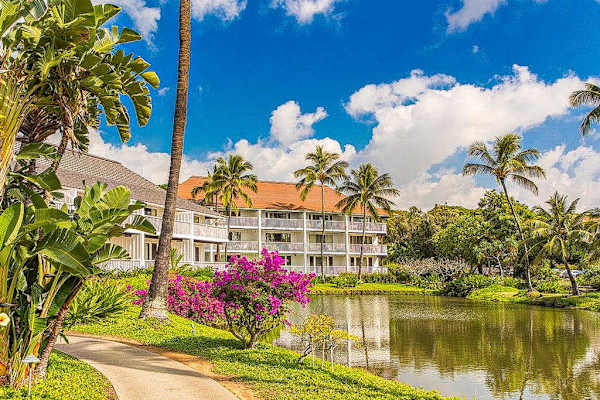 Lush, tropical scenery all around the Kiahuna Plantation Resort.