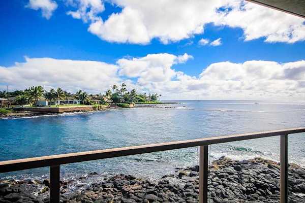 Views of the turquoise waves crashing onto the rocks below from the comfort of your private lanai.