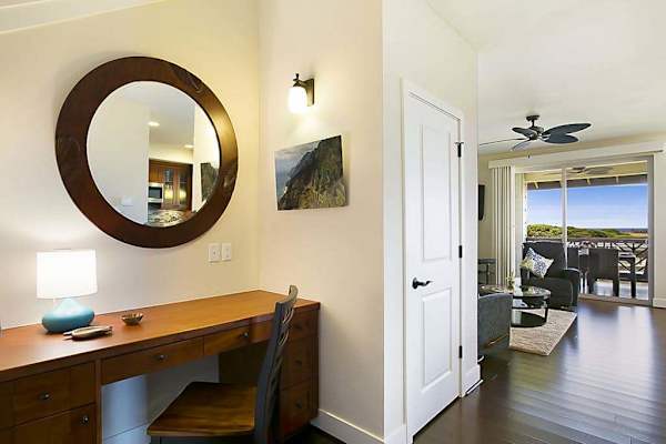 En-suite master bathroom with double sinks and a large walk-in shower.
