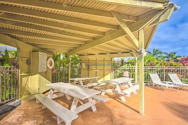 Shaded Poolside Lounge Retreat