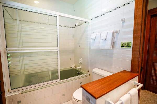 Bright guest bathroom with modern fixtures for comfort