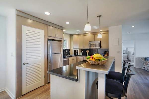 Well-appointed kitchen with island seating