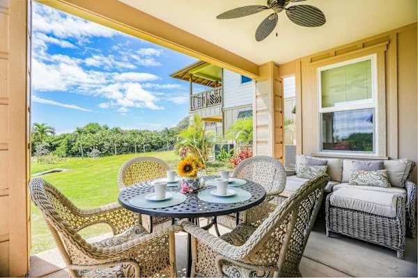 Peaceful Patio Overlooking Lush Fairways