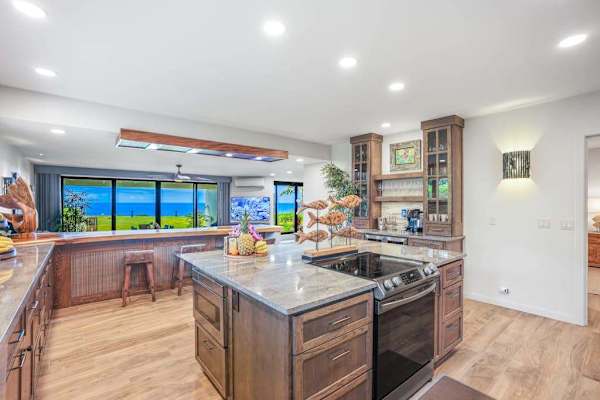 Spacious kitchen with a large island for gathering