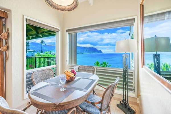 Dine indoors while enjoying spectacular ocean views.