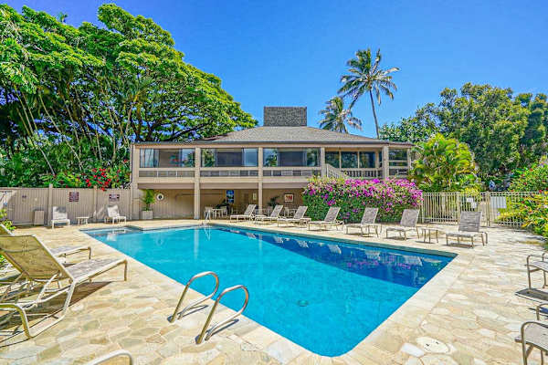 Relax Poolside Beneath Swaying Palm Trees