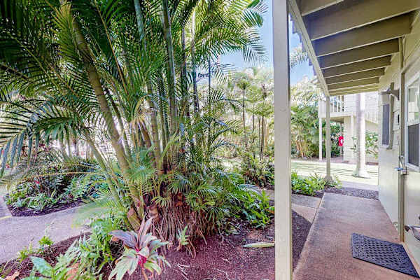 Lush landscaping welcomes you throughout the resort grounds.