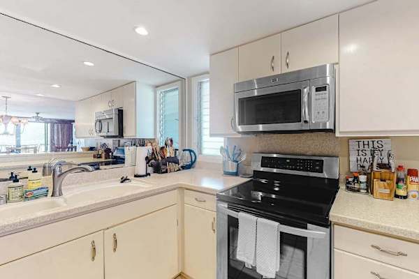 Prepare favorite meals easily in this bright and functional kitchen
