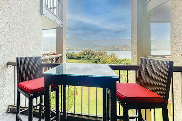 Relax with morning coffee while enjoying peaceful views from balcony