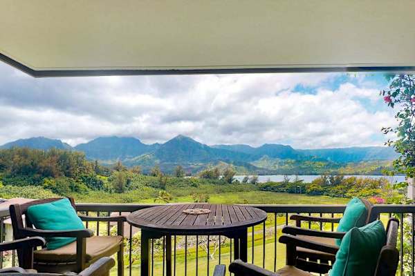 Wake up to beautiful mountain scenery from this peaceful balcony