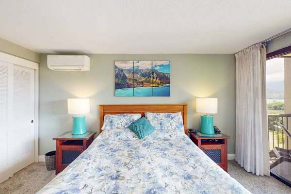 Comfortable bedroom creates a calming setting for restful vacation nights