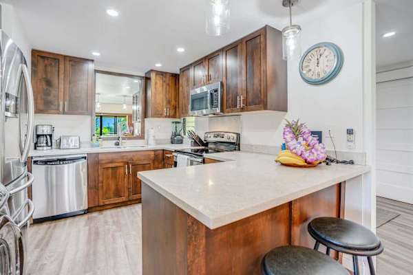 Prepare favorite meals easily in this bright spacious modern kitchen
