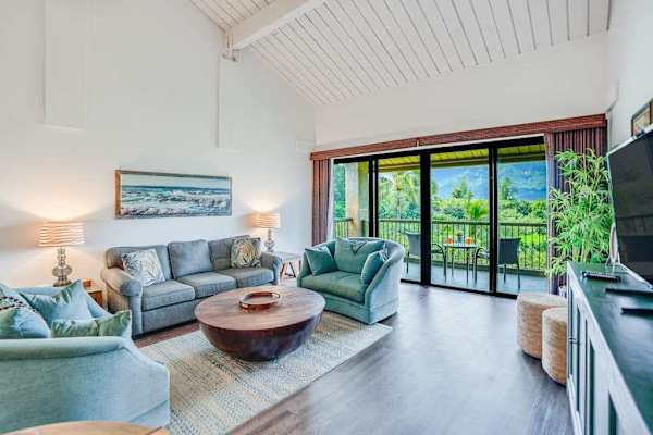 Bright living room offers plenty of space for relaxing together