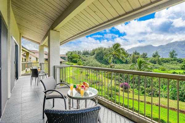 Enjoy peaceful mountain views while dining outside on the balcony