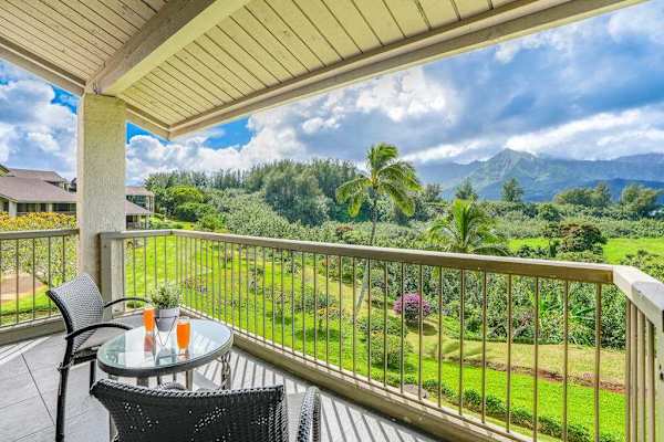 Start your morning outside surrounded by beautiful green mountain scenery