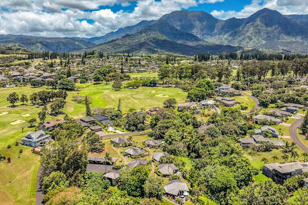 Aerial views of Hawaii.