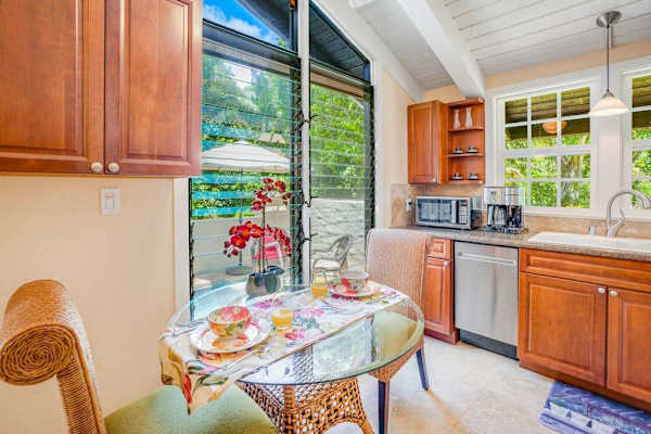 Dining room open to the kitchen.