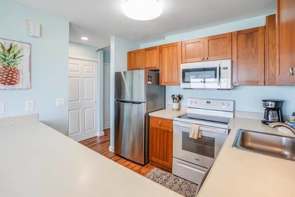 Modern Kitchen With Warm Wood Cabinetry