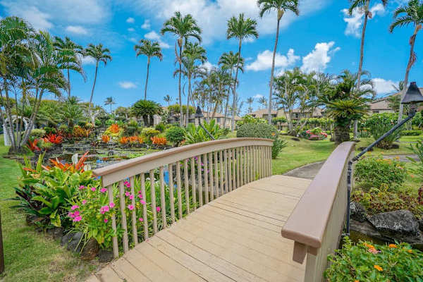 Charming Garden Bridge With Colorful Blooms