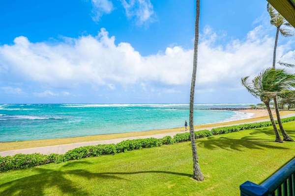 Beautiful Oceanfront Lawn With Turquoise Views