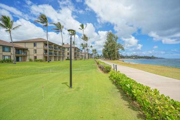 Scenic Seaside Lawn Along The Shore