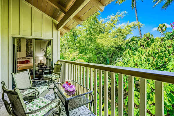 Lanai views of lush tropical foliage.